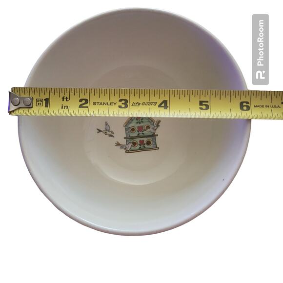 Thomson Pottery Birdhouse Bowls Birds Red Hearts Blue jay set of 2 - Picture 7 of 8